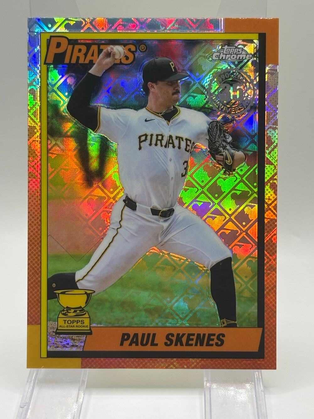 2025 Topps Chrome Logofractor Paul Skenes 35th Anniversary Gold Cup Pirates